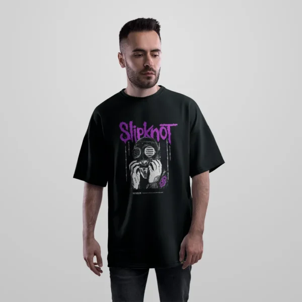 تیشرت اورسایز اسلیپ‌ناات طرح ماسک (Slipknot) کد po3020