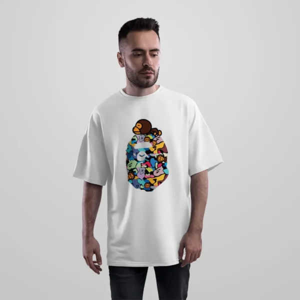 تیشرت اورسایز بیپ طرح کاموفلاژ Baby Milo (BAPE) کد po3220