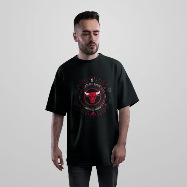 تیشرت اورسایز شیکاگو بولز طرح لوگوی بسکتبال (Chicago Bulls) کد po3479