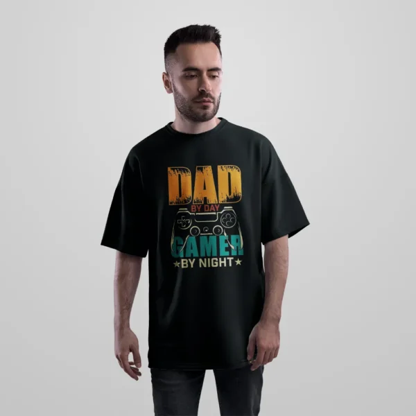 تیشرت اورسایز پدر گیمر طرح Dad by Day Gamer by Night کد po3623