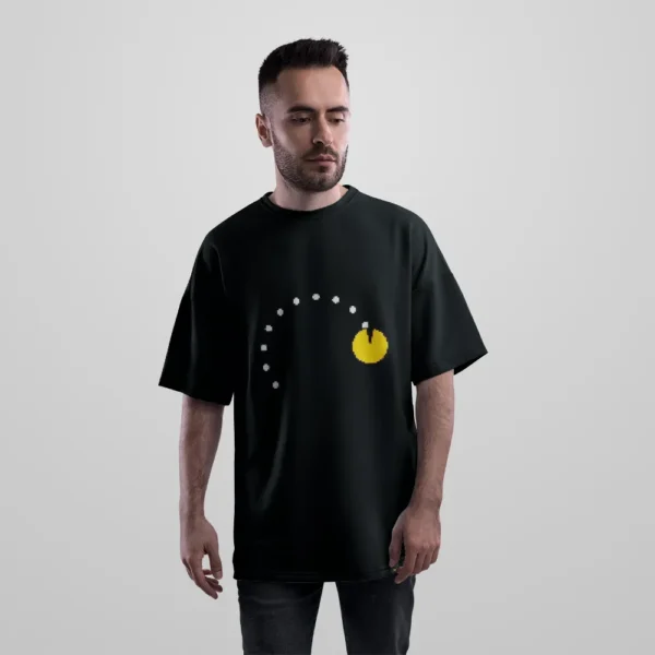 تیشرت اورسایز بازی پک‌من طرح مینیمال نقطه‌ها (Pac-Man) کد po3777
