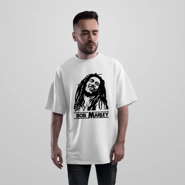 تیشرت اورسایز باب مارلی طرح پرتره (Bob Marley) کد po3805