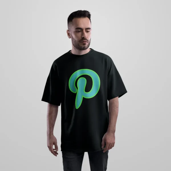 تیشرت اورسایز پینترست طرح لوگوی نئونی (Pinterest) کد po4040