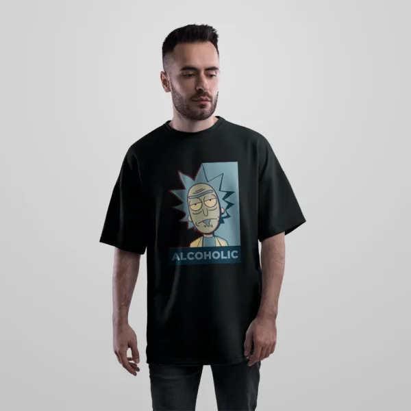 تیشرت اورسایز ریک و مورتی طرح ریک الکلی (Rick and Morty) کد po4103
