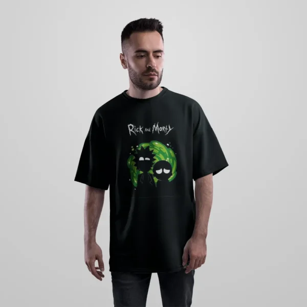 تیشرت اورسایز ریک و مورتی طرح پورتال فضایی (Rick and Morty) کد po4115