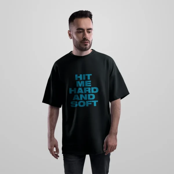 تیشرت اورسایز بیلی آیلیش طرح Hit Me Hard and Soft کد po4161