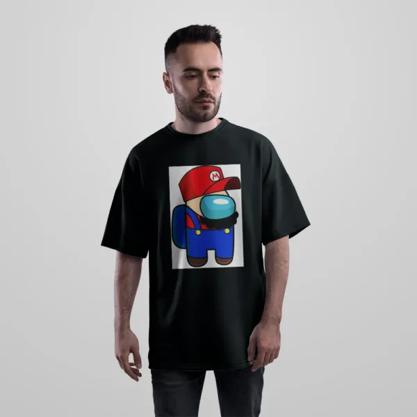 تیشرت اورسایز سوپر ماریو طرح Among Us (Super Mario) کد po4369