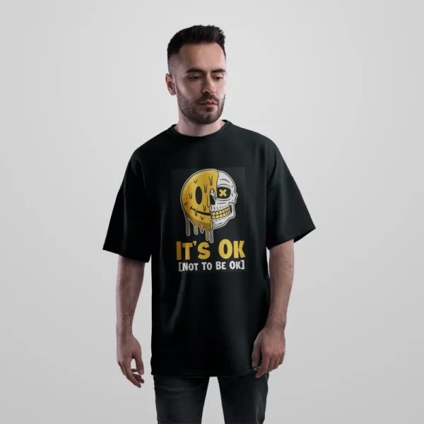 تیشرت اورسایز جمجمه طرح It’s OK Not to Be OK کد po4692