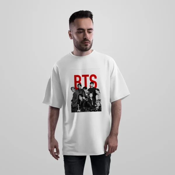 تیشرت اورسایز بی‌تی‌اس طرح پرتره گروهی (BTS) کد po47