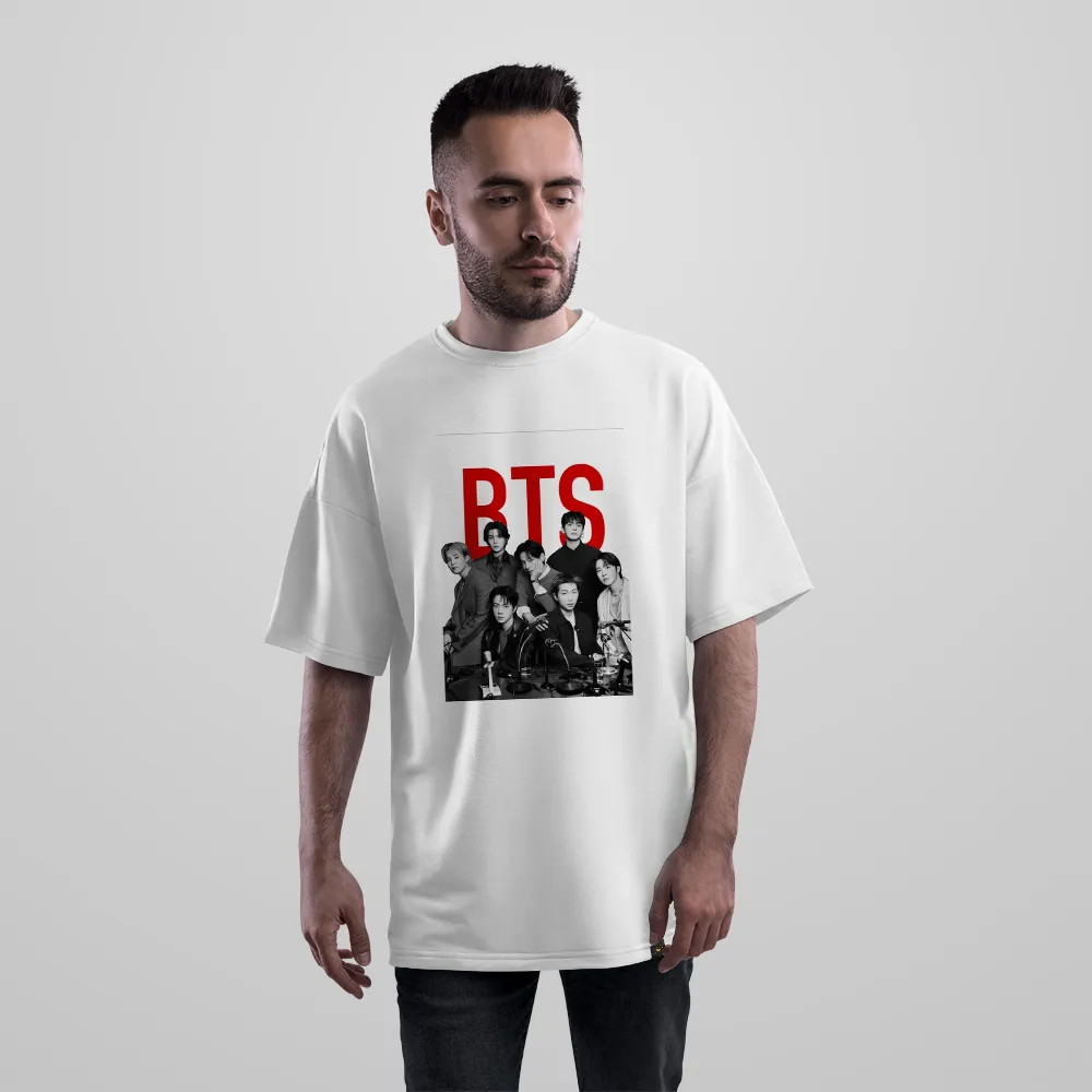 تیشرت اورسایز بی‌تی‌اس طرح پرتره گروهی (BTS) کد po47