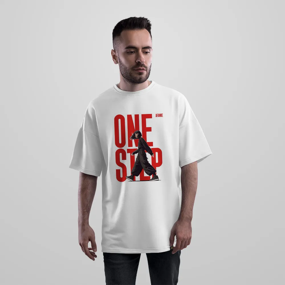 تیشرت اورسایز طرح استریت‌ویر One Stop کد po5331