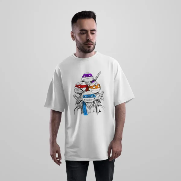 تیشرت اورسایز لاک‌پشت‌های نینجا طرح گروهی (TMNT) کد po5332