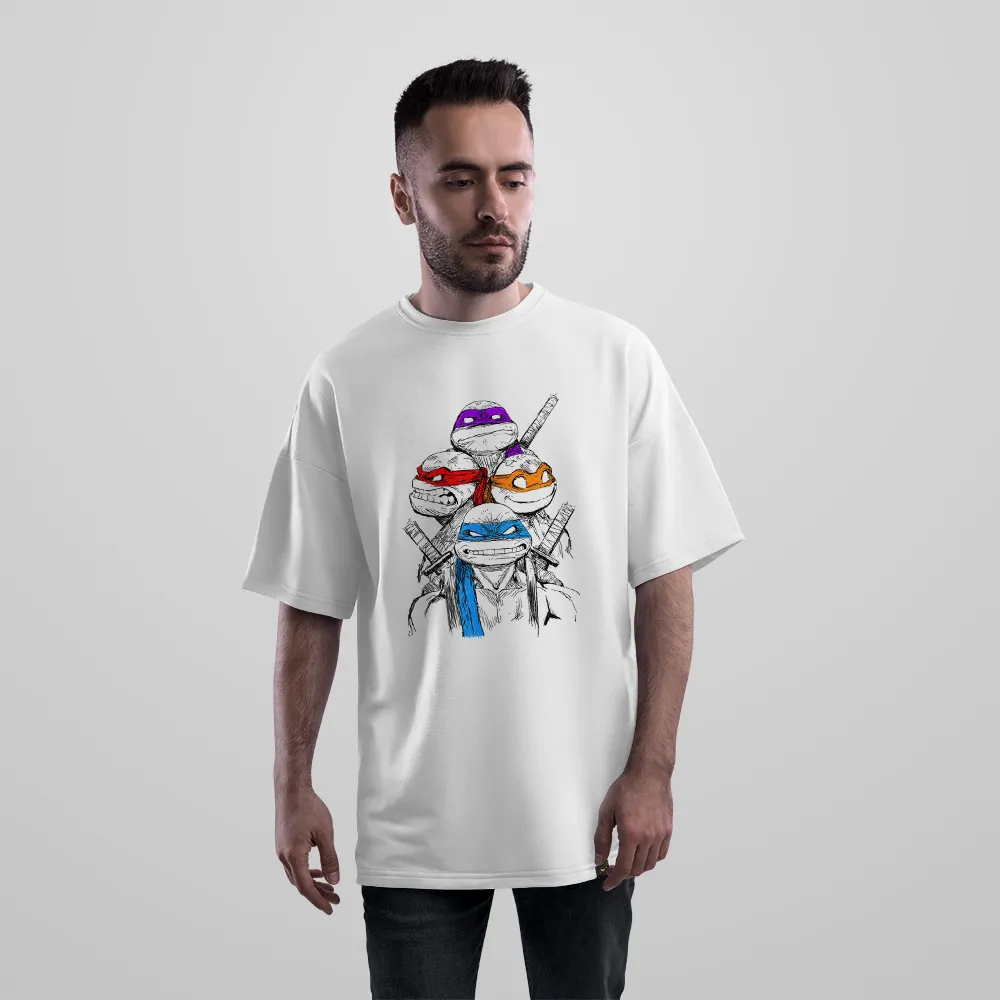تیشرت اورسایز لاک‌پشت‌های نینجا طرح گروهی (TMNT) کد po5332