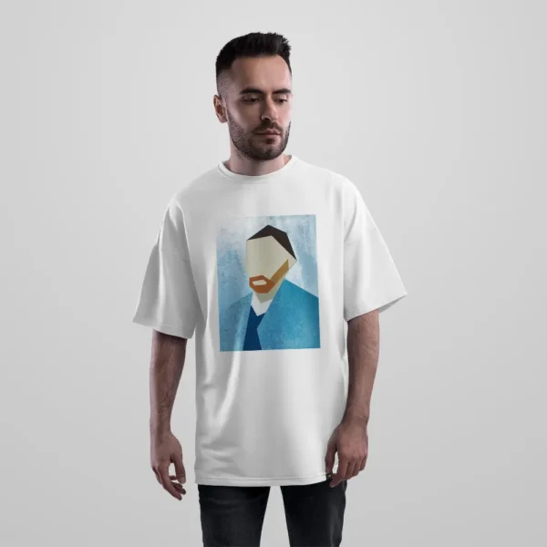تیشرت اورسایز ونسان ون گوگ طرح پرتره هندسی (Van Gogh) کد po5494