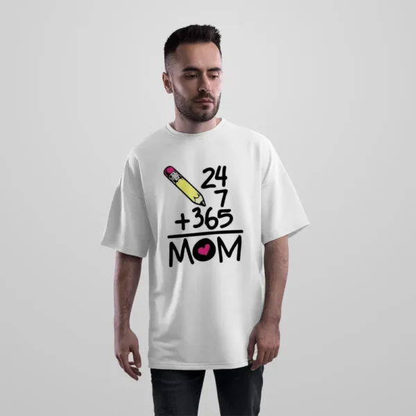 تیشرت اورسایز مامان طرح 24/7 + 365 Mom کد po616