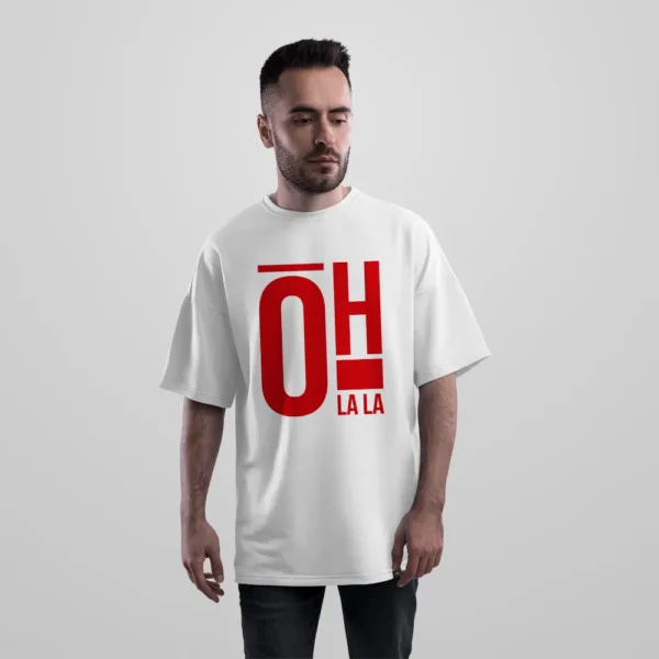 تیشرت اورسایز تایپوگرافی اوه لا لا (Oh La La) کد po6195