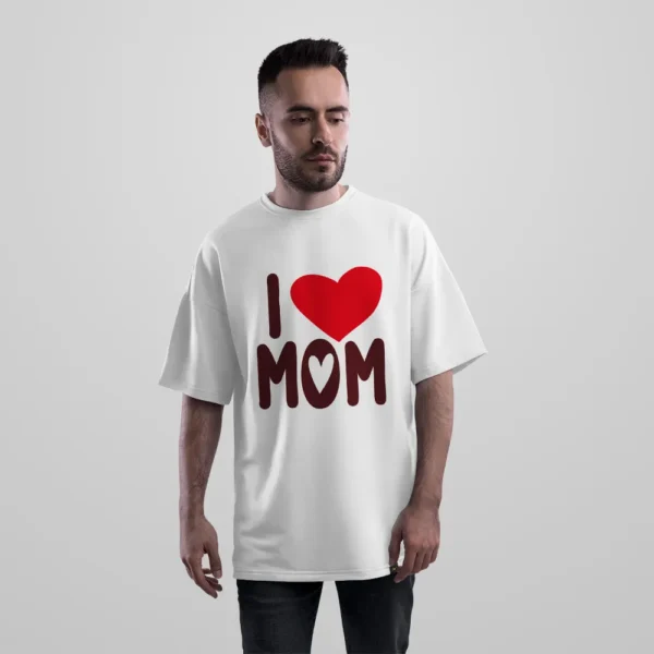 تیشرت اورسایز مامان طرح I Love Mom کد po664