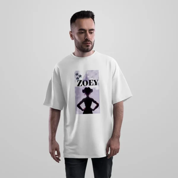 تیشرت اورسایز کی‌پاپ دیمون هانترز طرح زویی (Zoey) کد po6783