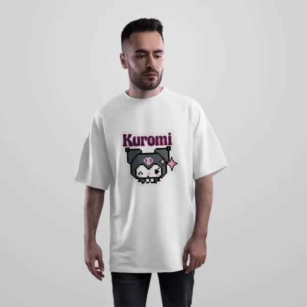 تیشرت اورسایز کورومی طرح پیکسلی (Kuromi) کد po7024