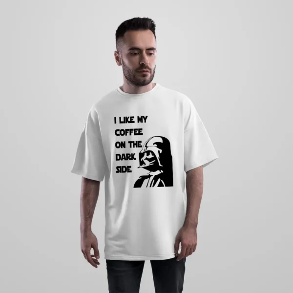 تیشرت اورسایز جنگ ستارگان طرح I Like My Coffee on the Dark Side کد po7330