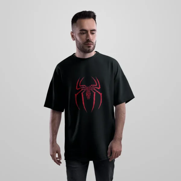 تیشرت اورسایز مرد عنکبوتی طرح With Great Power (Spider-Man) کد po7501