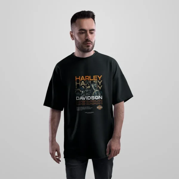 تیشرت اورسایز هارلی دیویدسون طرح موتور کلاسیک کد po8022