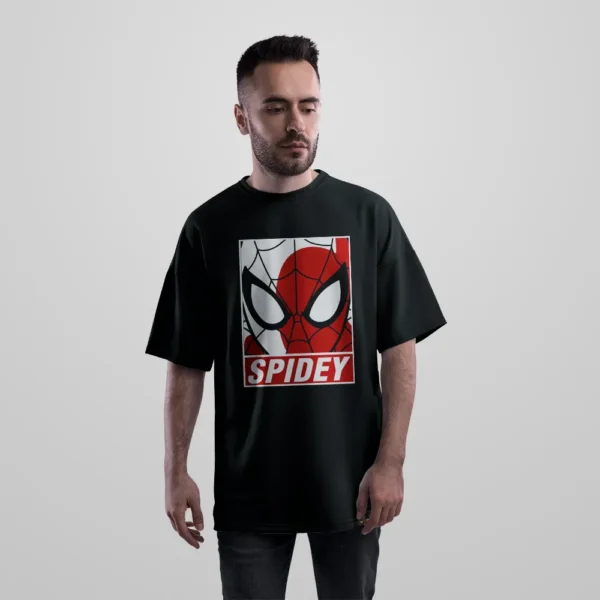 تیشرت اورسایز مرد عنکبوتی طرح اسپایدی (Spidey) کد po8181
