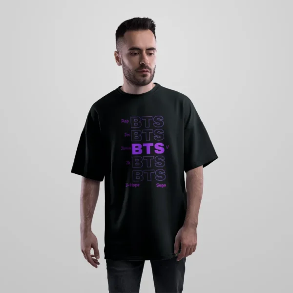 تیشرت اورسایز گروه بی‌تی‌اس طرح نام اعضا (BTS) کد po928