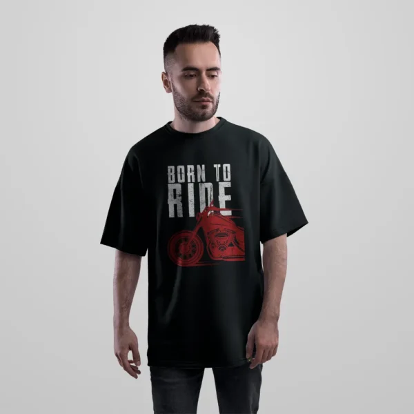 تیشرت اورسایز موتورسوار طرح Born to Ride کد po968