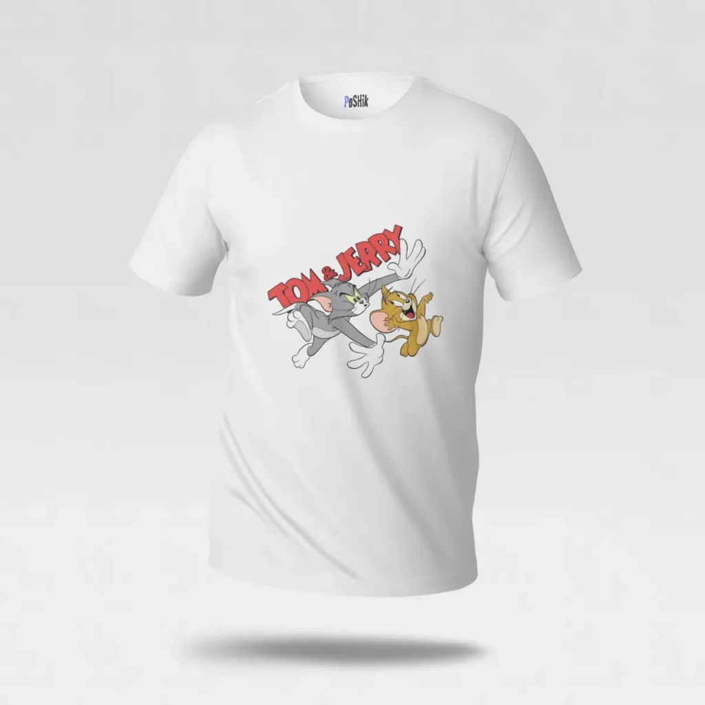 تیشرت تام و جری طرح تعقیب کارتونی (Tom and Jerry) کد po1074
