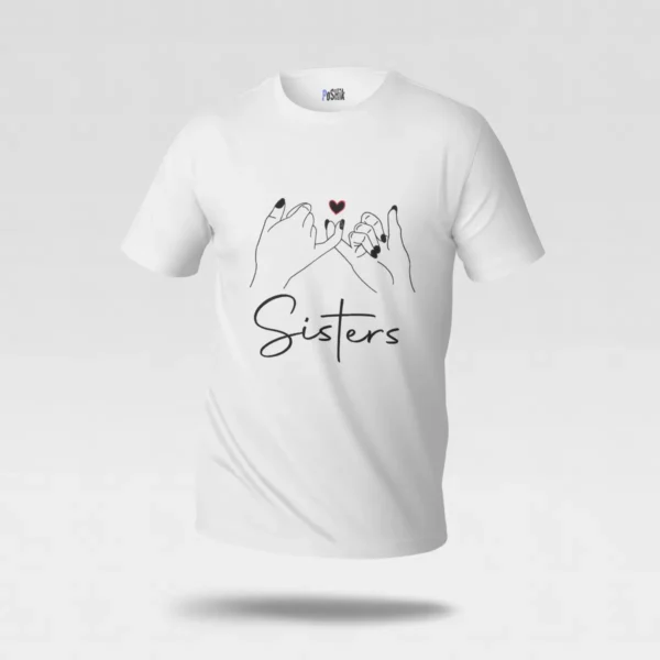 تیشرت خواهرانه طرح Sisters و قول انگشتی کد po1130