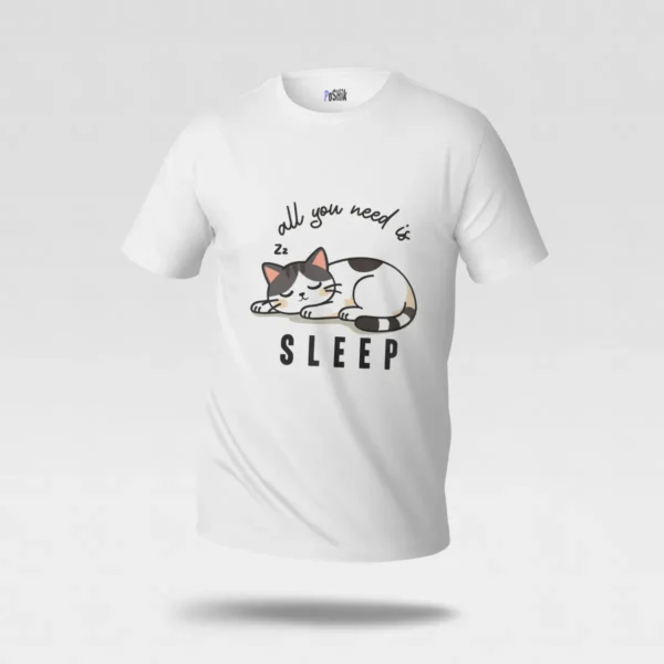 تیشرت گربه خوابالو طرح All You Need Is Sleep کد po1442
