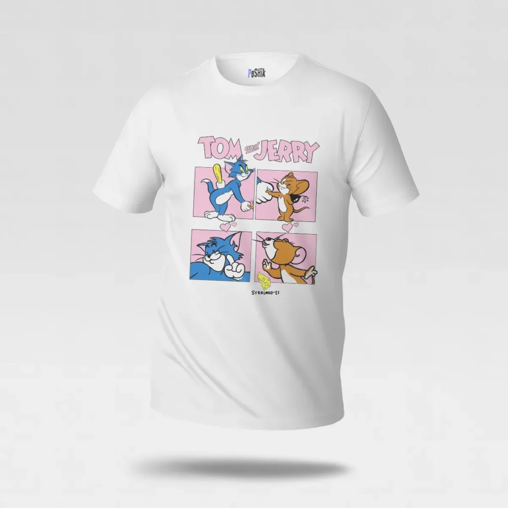 تیشرت تام و جری طرح کمیک کارتونی (Tom and Jerry) کد po1871
