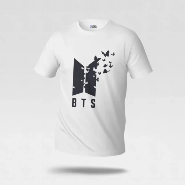 تیشرت بی‌تی‌اس طرح لوگو و پروانه (BTS) کد po1906