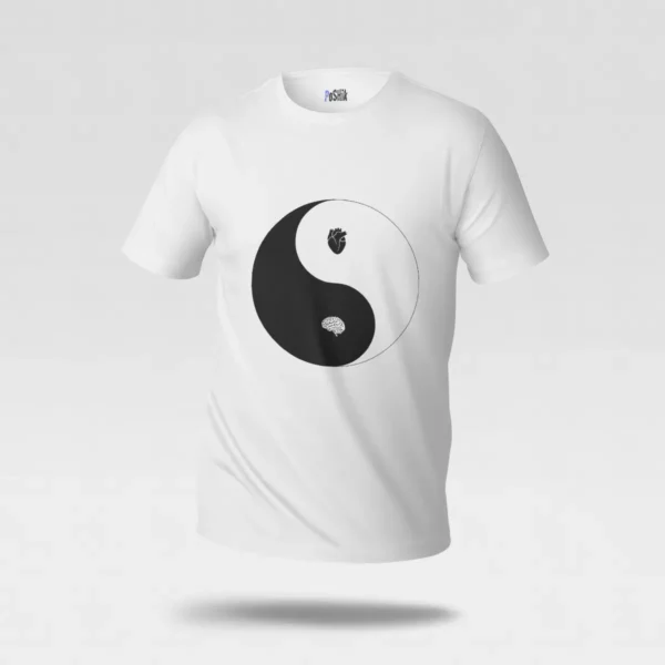 تیشرت یین و یانگ طرح قلب و مغز (Yin Yang) کد po1920