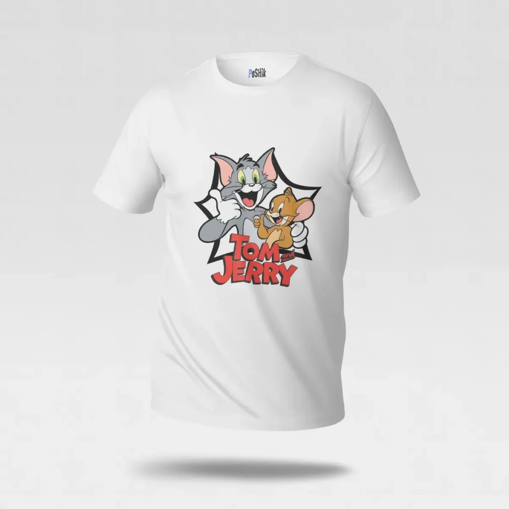 تیشرت تام و جری طرح کارتونی کلاسیک (Tom and Jerry) کد po2098
