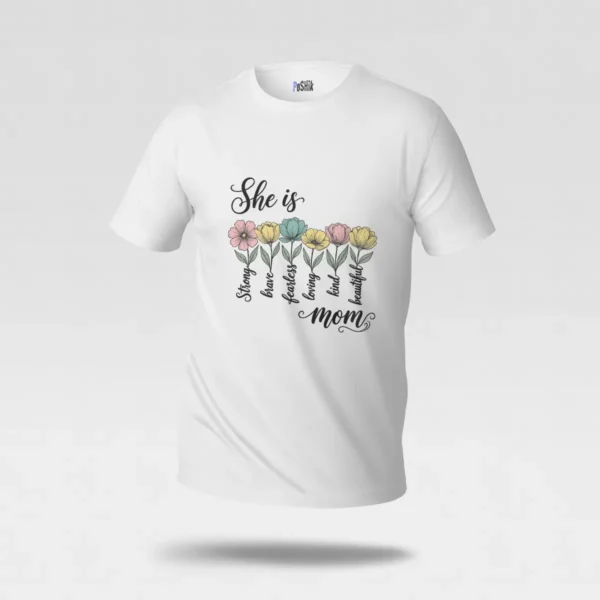 تیشرت مادر طرح She Is Mom گل‌دار کد po2364
