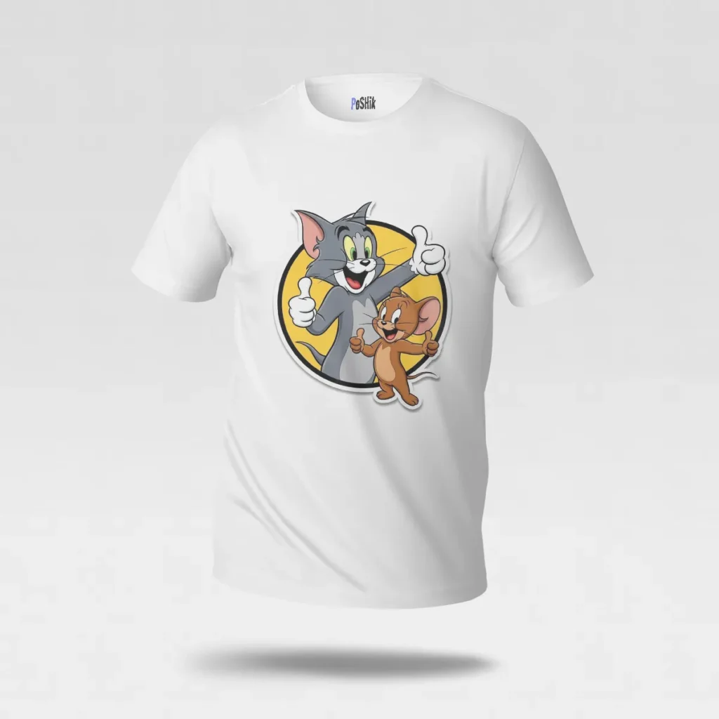تیشرت تام و جری طرح کارتونی کلاسیک (Tom and Jerry) کد po2369