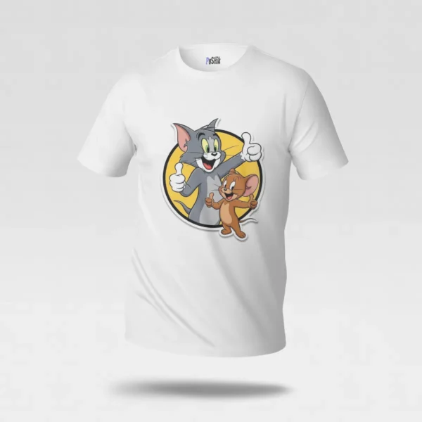 تیشرت تام و جری طرح کارتونی کلاسیک (Tom and Jerry) کد po2369