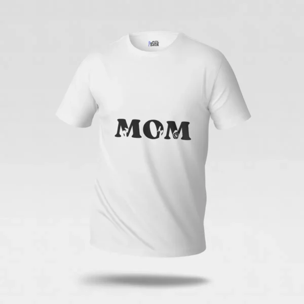 تیشرت مادر طرح تایپوگرافی MOM با گربه کد po2403