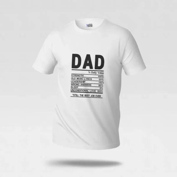 تیشرت پدر طرح جدول ارزش روزانه Dad کد po2481