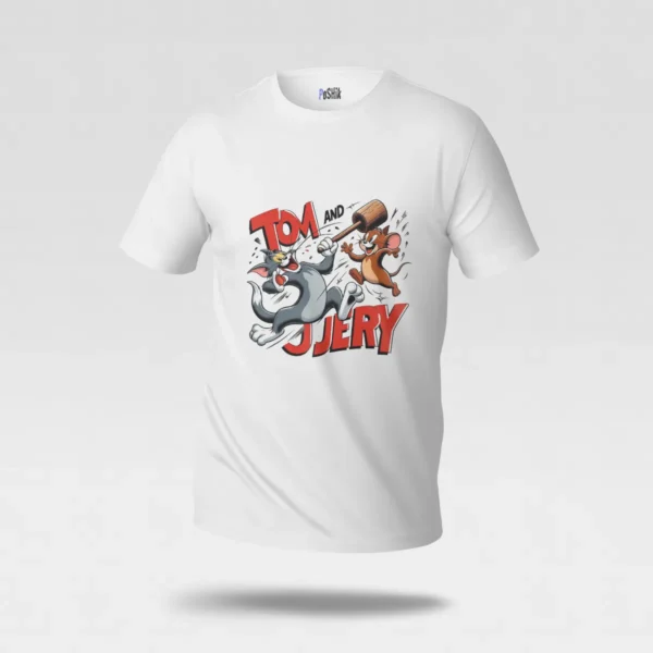 تیشرت تام و جری طرح تعقیب کلاسیک (Tom and Jerry) کد po2553