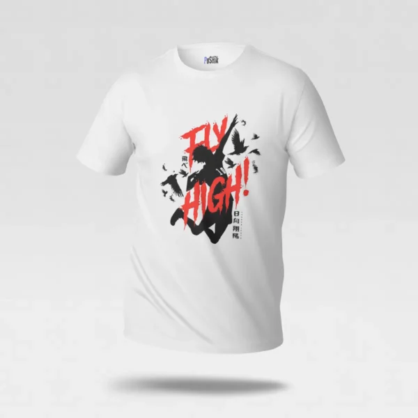 تیشرت انیمه هایکیو طرح Fly High و کلاغ (Haikyuu) کد po2669