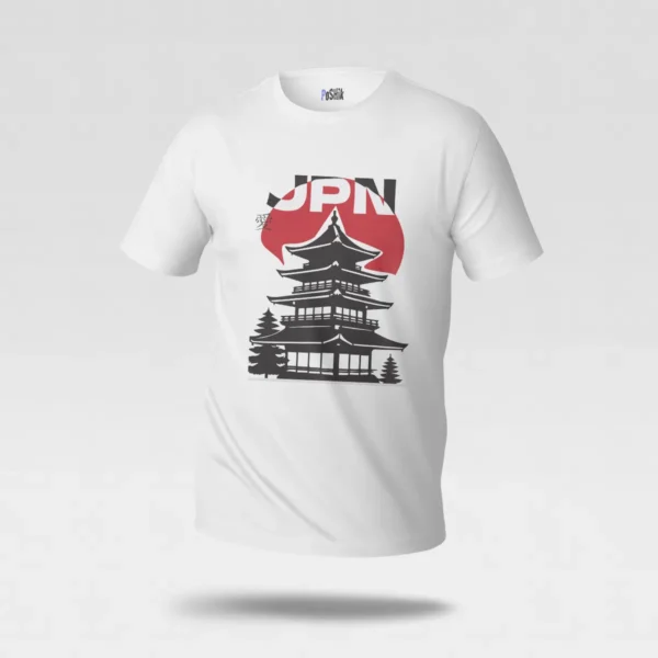 تیشرت ژاپن طرح معبد سنتی و پرچم (Japan) کد po273