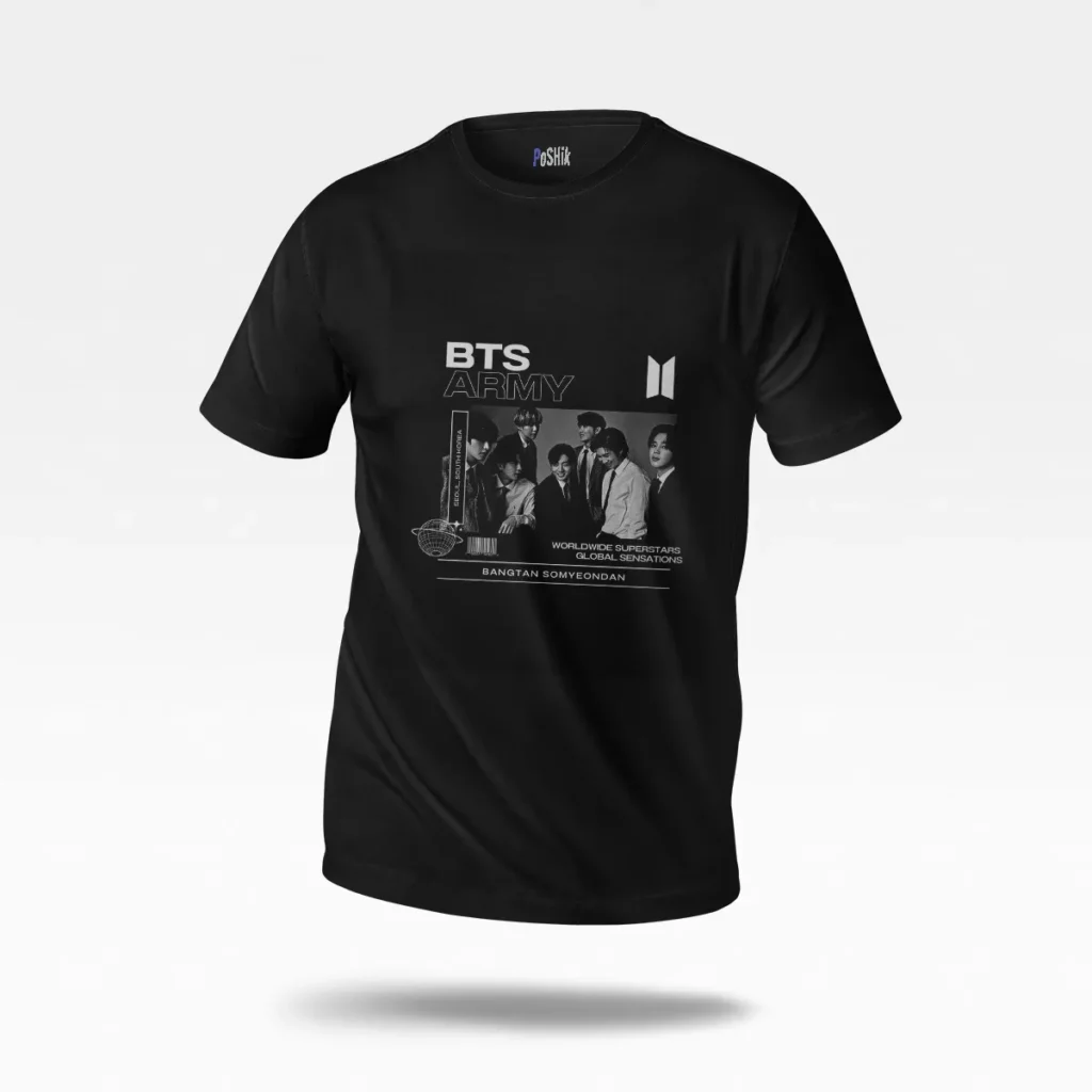 تیشرت گروه بی‌تی‌اس طرح آرمی و اعضای گروه (BTS Army) کد po2761