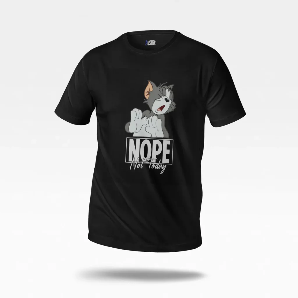 تیشرت تام و جری طرح تام و نوشته Nope کد po2762