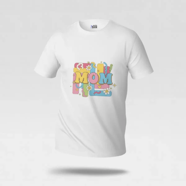 تیشرت مادر طرح رنگی MOM کد po2850