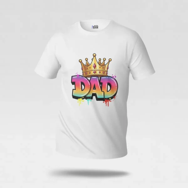 تیشرت پدر طرح DAD با تاج پادشاهی کد po2968
