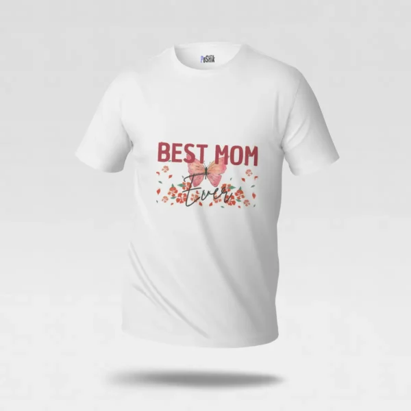 تیشرت مادر طرح Best Mom Ever با پروانه و گل کد po2971