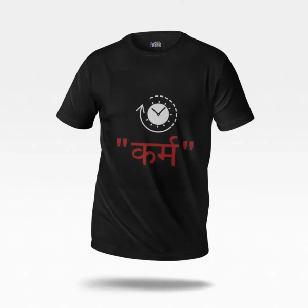 تیشرت تایپوگرافی کارما طرح ساعت (Karma) کد po3215
